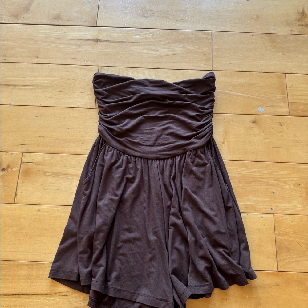 Final Touch Chocolate Strapless Dress